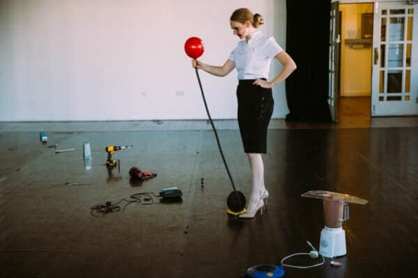 Rosie Gibbens makes performances, videos and sculptures that use absurdity to explore gender performativity, consumerist desire and their overlaps.
