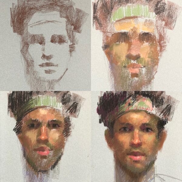 Steps of Pastel Portrait