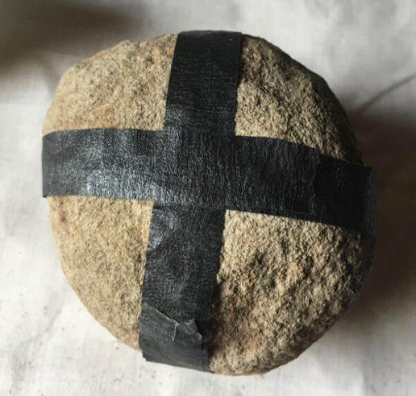 Stone with Black Tape